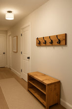 Load image into Gallery viewer, Handmade Rustic Shoe & Welly Rack Storage Bench – Bespoke Solid Wood, Entryway Hallway Organiser