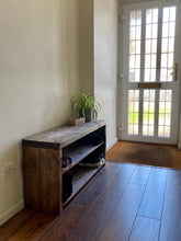 Load image into Gallery viewer, Handmade Rustic Shoe & Welly Rack Storage Bench – Bespoke Solid Wood, Entryway Hallway Organiser