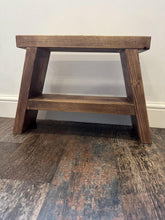 Load image into Gallery viewer, Handmade Rustic A-Frame Side Table / Milking Stool / Farmhouse Furniture / Bathroom Storage / bedside table /