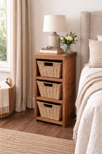 Load image into Gallery viewer, Handmade Rustic Wood Storage Cabinet with Seagrass Baskets
