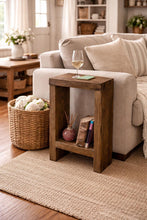 Load image into Gallery viewer, Rustic solid Wooden Handmade Side Table, Farmhouse Bedside, Hallway Table