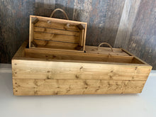 Load image into Gallery viewer, Handmade Wooden Rustic Shoe Rack / Boot Storage Bench With Storage Crates