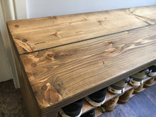 Load image into Gallery viewer, Rustic Shoe Rack / Boot Storage Bench