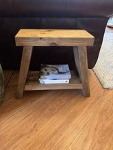 Load image into Gallery viewer, Handmade Rustic A-Frame Side Table / Milking Stool / Farmhouse Furniture / Bathroom Storage / bedside table /

