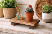 Load image into Gallery viewer, Handcrafted Rustic Wood Riser Stand, Farmhouse Display Shelf for Countertops, Candles, Plants &amp; Ornaments
