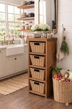 Load image into Gallery viewer, Handmade Rustic Bathroom / Bedroom Cabinet, Wooden Storage, Baskets - FREE DELIVERY
