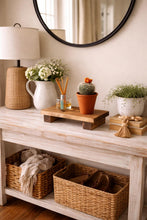 Load image into Gallery viewer, Handcrafted Rustic Wood Riser Stand, Farmhouse Display Shelf for Countertops, Candles, Plants &amp; Ornaments
