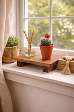 Load image into Gallery viewer, Handcrafted Rustic Wood Riser Stand, Farmhouse Display Shelf for Countertops, Candles, Plants &amp; Ornaments
