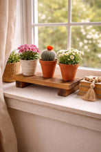 Load image into Gallery viewer, Handcrafted Rustic Wood Riser Stand, Farmhouse Display Shelf for Countertops, Candles, Plants &amp; Ornaments
