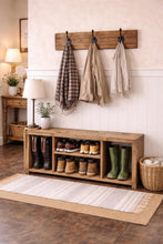 Load image into Gallery viewer, Handmade Rustic Coat Rack with Cast Iron Hooks
