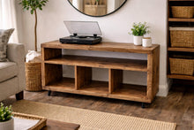 Load image into Gallery viewer, Handmade Bespoke Rustic Record Cabinet | Custom Vinyl Storage Unit | Solid Wood LP Cabinet
