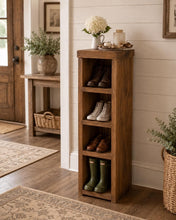 Load image into Gallery viewer, Handmade Bespoke Rustic Shoe &amp; Welly Rack Storage Bench, Entryway Hallway Organiser
