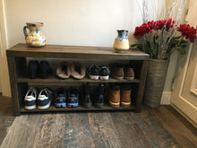 Load image into Gallery viewer, Rustic Shoe Rack / Boot Storage Bench
