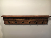 Load image into Gallery viewer, Rustic Handmade Coat Rack Shelf
