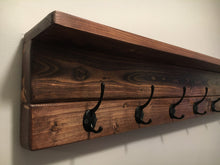Load image into Gallery viewer, Rustic Handmade Coat Rack Shelf
