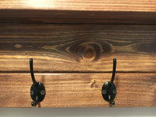 Load image into Gallery viewer, Rustic Handmade Coat Rack Shelf
